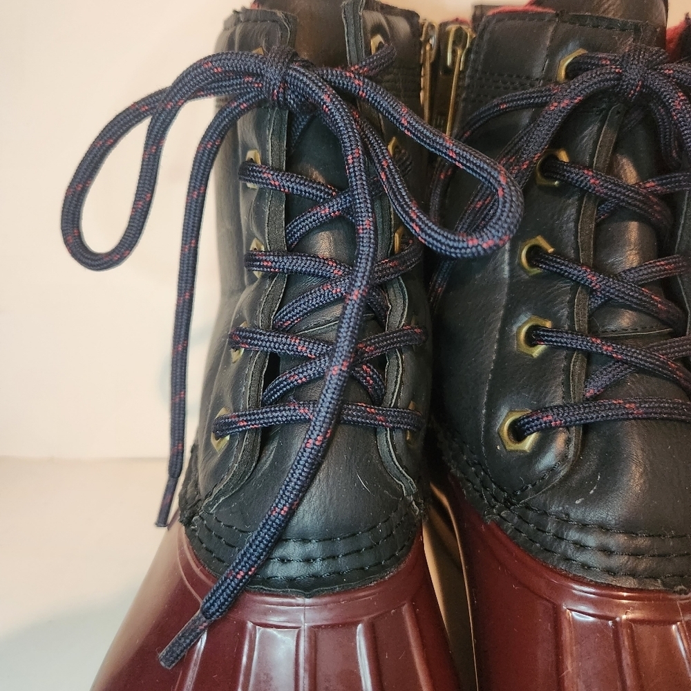 Used Tommy Hilfiger Black and Red Rain Duck Marine Boots Women’s 6 - Picture 13 of 16